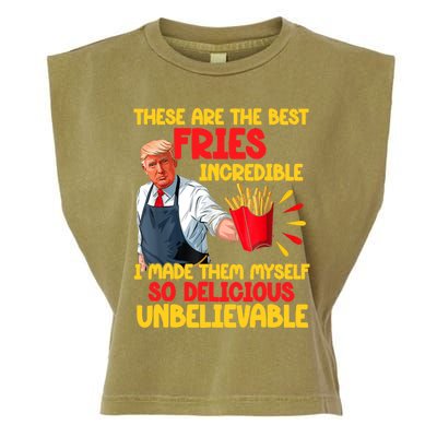 Trump Make Fries Great Again 2024 Funny Meme Trump Gift Garment-Dyed Women's Muscle Tee