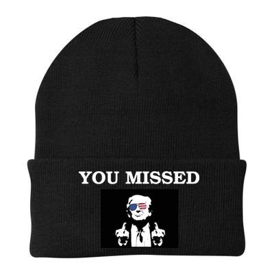 Trump Middle Fingers You Missed 2024 Knit Cap Winter Beanie
