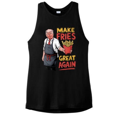 Trump Make Fries Great Again 2024 Funny Meme Trump Gift Ladies PosiCharge Tri-Blend Wicking Tank