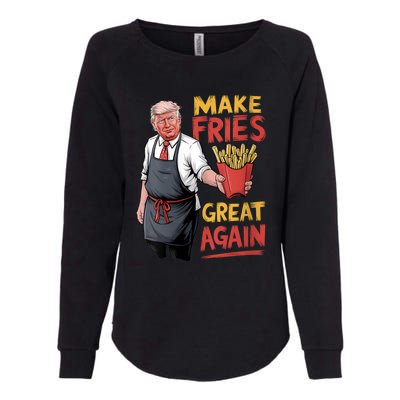 Trump Make Fries Great Again 2024 Funny Meme Trump Gift Womens California Wash Sweatshirt