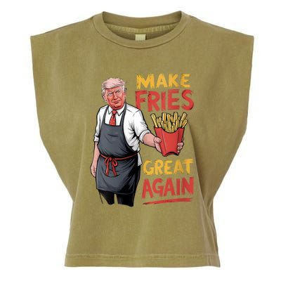 Trump Make Fries Great Again 2024 Funny Meme Trump Gift Garment-Dyed Women's Muscle Tee