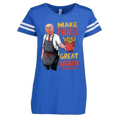 Trump Make Fries Great Again 2024 Funny Meme Trump Gift Enza Ladies Jersey Football T-Shirt