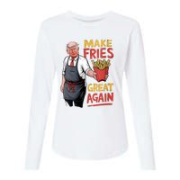 Trump Make Fries Great Again 2024 Funny Meme Trump Gift Womens Cotton Relaxed Long Sleeve T-Shirt