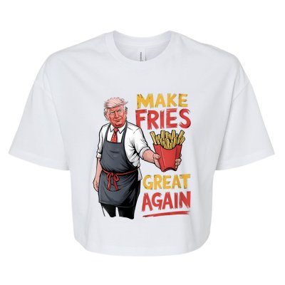 Trump Make Fries Great Again 2024 Funny Meme Trump Gift Bella+Canvas Jersey Crop Tee