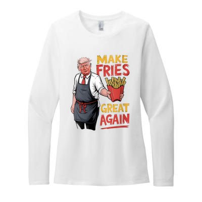 Trump Make Fries Great Again 2024 Funny Meme Trump Gift Womens CVC Long Sleeve Shirt