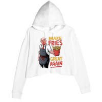 Trump Make Fries Great Again 2024 Funny Meme Trump Gift Crop Fleece Hoodie