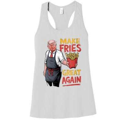 Trump Make Fries Great Again 2024 Funny Meme Trump Gift Women's Racerback Tank