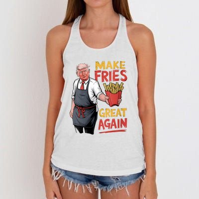 Trump Make Fries Great Again 2024 Funny Meme Trump Gift Women's Knotted Racerback Tank