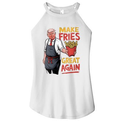 Trump Make Fries Great Again 2024 Funny Meme Trump Gift Women's Perfect Tri Rocker Tank