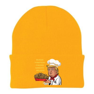 Trump Make Fries Great Again 2024 Funny Meme Trump Gift Knit Cap Winter Beanie