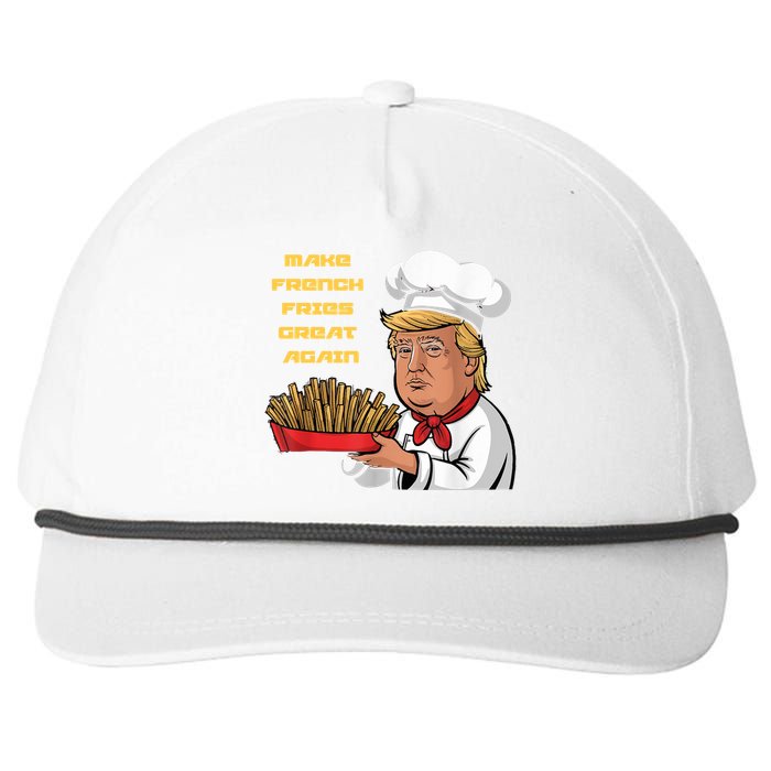 Trump Make Fries Great Again 2024 Funny Meme Trump Gift Snapback Five-Panel Rope Hat