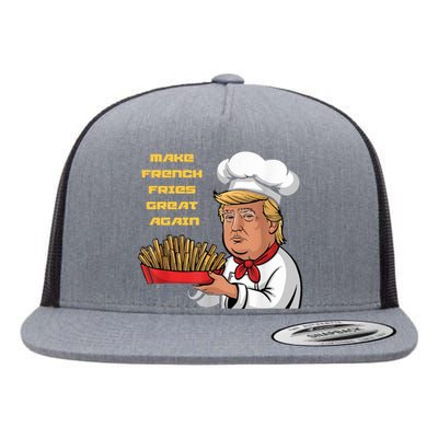 Trump Make Fries Great Again 2024 Funny Meme Trump Gift Flat Bill Trucker Hat