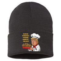 Trump Make Fries Great Again 2024 Funny Meme Trump Gift Sustainable Knit Beanie