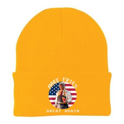 Trump Make Fries Great Again 2024 Funny Meme Trump Gift Knit Cap Winter Beanie