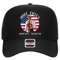 Trump Make Fries Great Again 2024 Funny Meme Trump Gift High Crown Mesh Back Trucker Hat