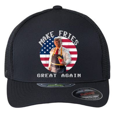 Trump Make Fries Great Again 2024 Funny Meme Trump Gift Flexfit Unipanel Trucker Cap