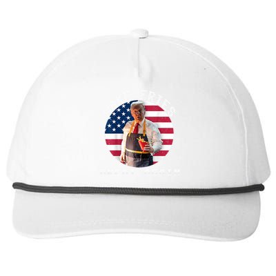 Trump Make Fries Great Again 2024 Funny Meme Trump Gift Snapback Five-Panel Rope Hat