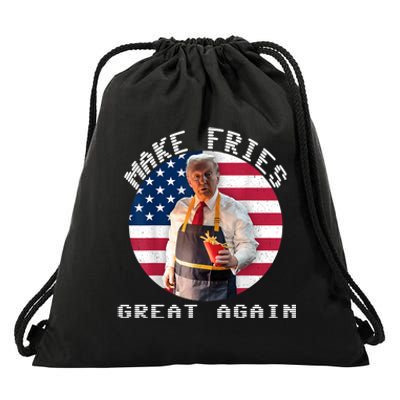 Trump Make Fries Great Again 2024 Funny Meme Trump Gift Drawstring Bag