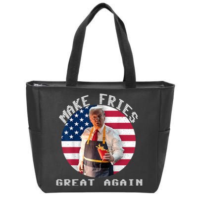 Trump Make Fries Great Again 2024 Funny Meme Trump Gift Zip Tote Bag