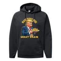 Trump Make Fries Great Again 2024 Funny Meme Trump Gift Performance Fleece Hoodie