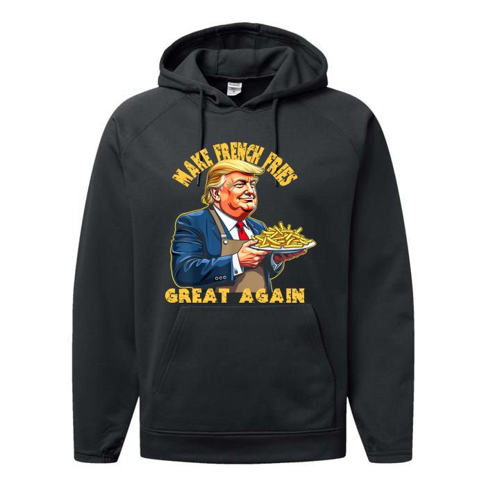 Trump Make Fries Great Again 2024 Funny Meme Trump Gift Performance Fleece Hoodie