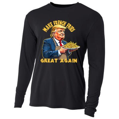 Trump Make Fries Great Again 2024 Funny Meme Trump Gift Cooling Performance Long Sleeve Crew