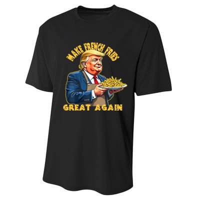 Trump Make Fries Great Again 2024 Funny Meme Trump Gift Performance Sprint T-Shirt