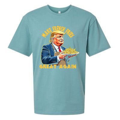 Trump Make Fries Great Again 2024 Funny Meme Trump Gift Sueded Cloud Jersey T-Shirt