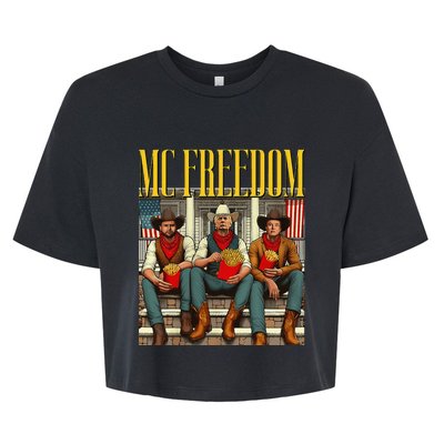 Trump Mc Freedom Funny Trump 2024 Christmas Bella+Canvas Jersey Crop Tee