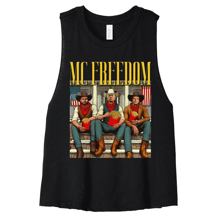 Trump Mc Freedom Funny Trump 2024 Christmas Women's Racerback Cropped Tank