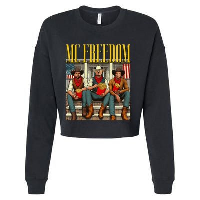 Trump Mc Freedom Funny Trump 2024 Christmas Cropped Pullover Crew