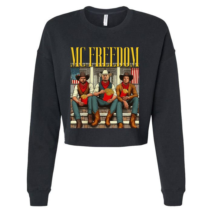 Trump Mc Freedom Funny Trump 2024 Christmas Cropped Pullover Crew