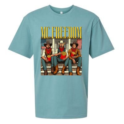 Trump Mc Freedom Funny Trump 2024 Christmas Sueded Cloud Jersey T-Shirt