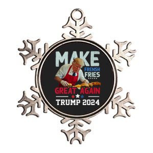 Trump Make Fries Great Again 2024 Funny Meme Trump Gift Metallic Star Ornament