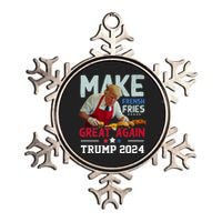 Trump Make Fries Great Again 2024 Funny Meme Trump Gift Metallic Star Ornament