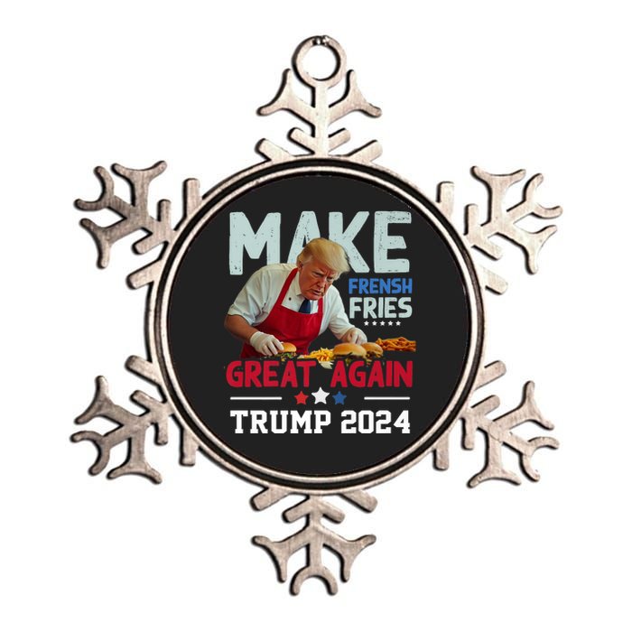 Trump Make Fries Great Again 2024 Funny Meme Trump Gift Metallic Star Ornament