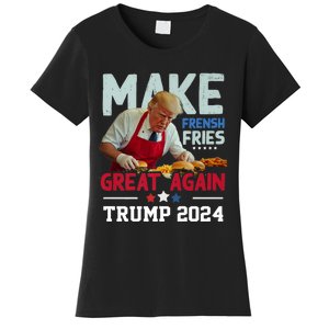 Trump Make Fries Great Again 2024 Funny Meme Trump Gift Women's T-Shirt