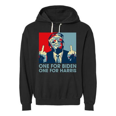 Trump Middle Finger Biden Harris Republican Garment-Dyed Fleece Hoodie