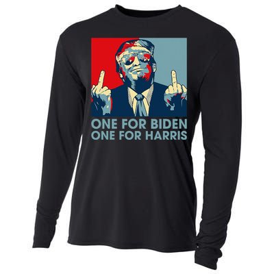 Trump Middle Finger Biden Harris Republican Cooling Performance Long Sleeve Crew