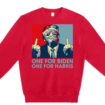 Trump Middle Finger Biden Harris Republican Premium Crewneck Sweatshirt