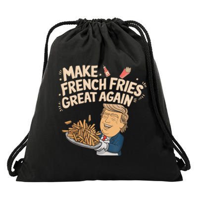 Trump Make Fries Great Again 2024 Funny Meme Trump Gift Drawstring Bag