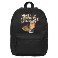 Trump Make Fries Great Again 2024 Funny Meme Trump Gift 16 in Basic Backpack