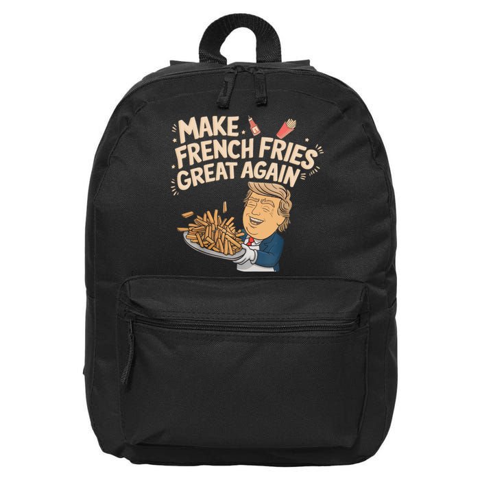 Trump Make Fries Great Again 2024 Funny Meme Trump Gift 16 in Basic Backpack