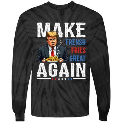 Trump Make Fries Great Again Tie-Dye Long Sleeve Shirt