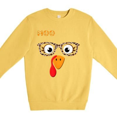 Turkey Moo Funny Cow Thanksgiving Premium Crewneck Sweatshirt