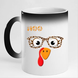 Turkey Moo Funny Cow Thanksgiving 11oz Black Color Changing Mug