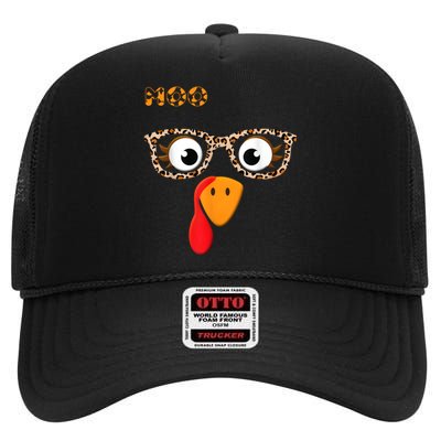 Turkey Moo Funny Cow Thanksgiving High Crown Mesh Back Trucker Hat