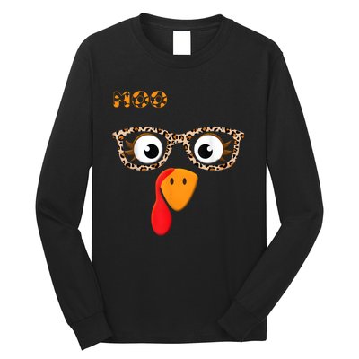 Turkey Moo Funny Cow Thanksgiving Long Sleeve Shirt