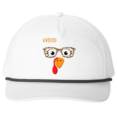 Turkey Moo Funny Cow Thanksgiving Snapback Five-Panel Rope Hat