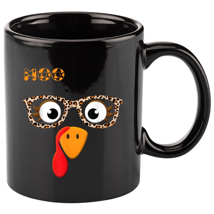 Turkey Moo Funny Cow Thanksgiving 11oz C Handle Ceramic Mug